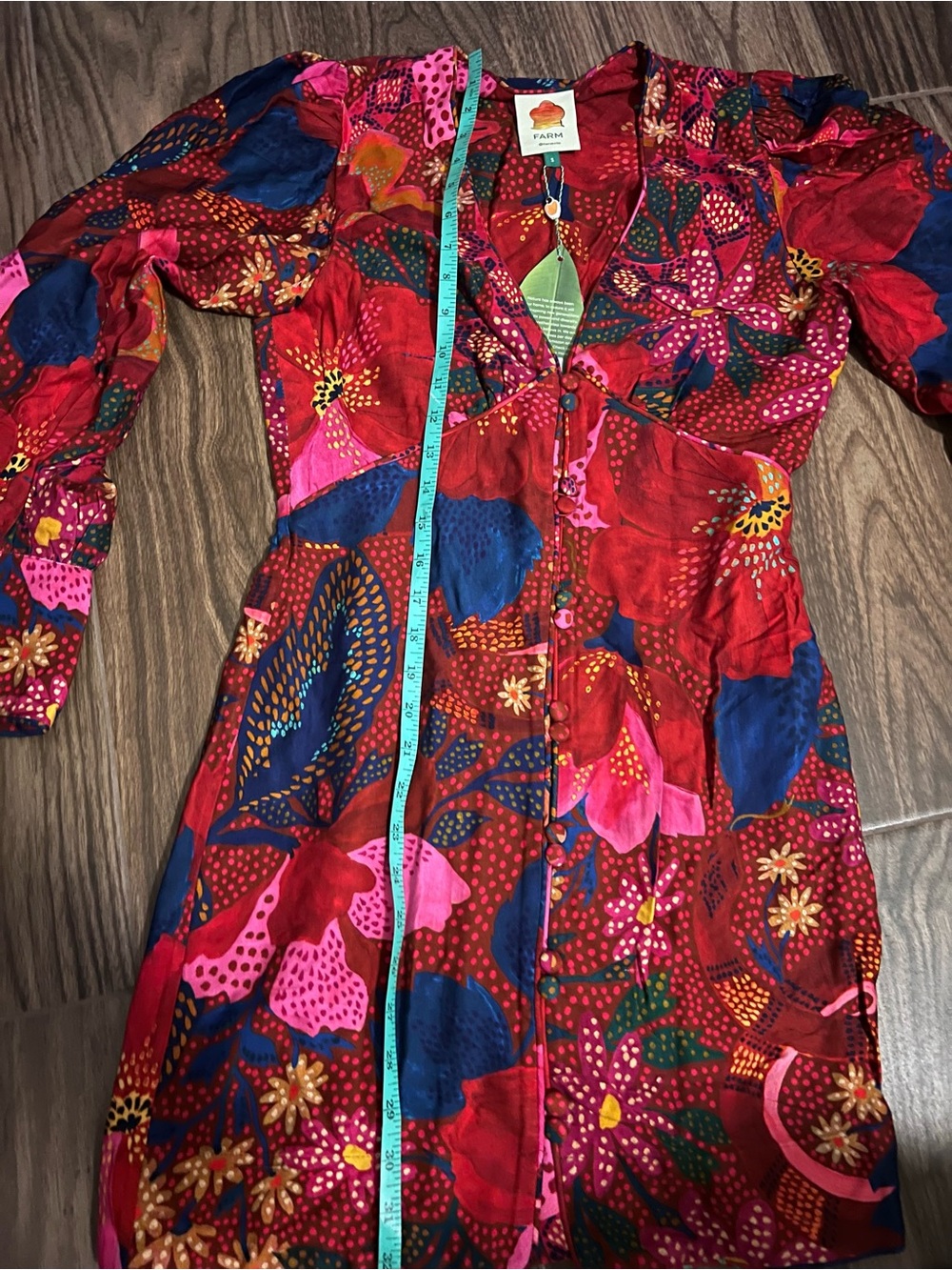FARM Rio Multicolor Red Floral Patchwork Mini Dress - Picture 3 of 11